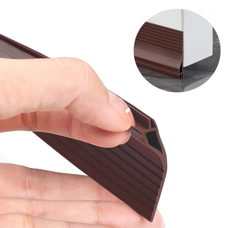 3-layer Anti-Cold Door Bottom Seal Strip Self-adhesive 28/45mm Height TPE Windproof Noise Reduction Window Gap Weather Strip Qme