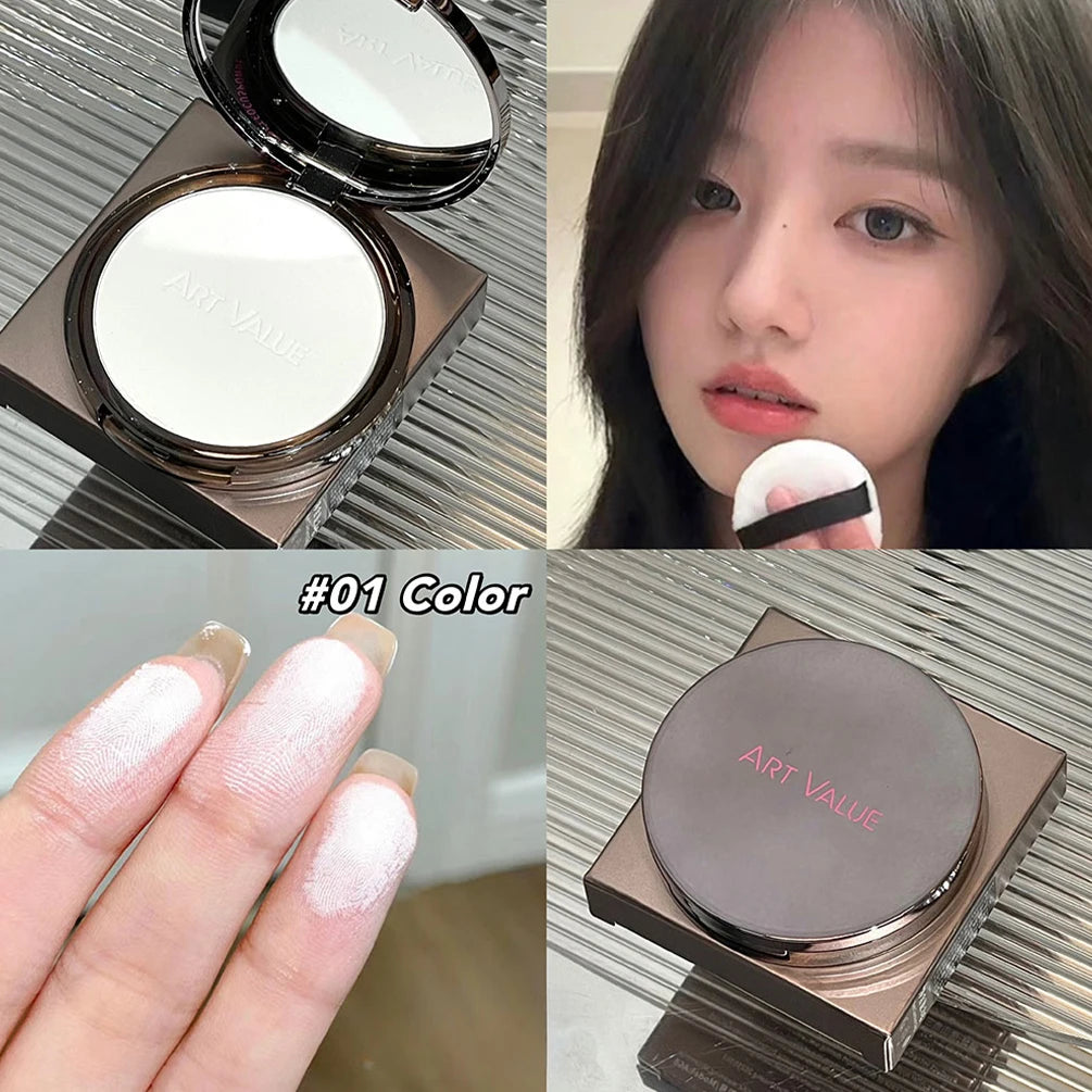 3 Colors Face Pressed Powder Long Lasting Oil Control Face Foundation Waterproof Face Powder Brighten Skin Concealer Cosmetics Qme 01