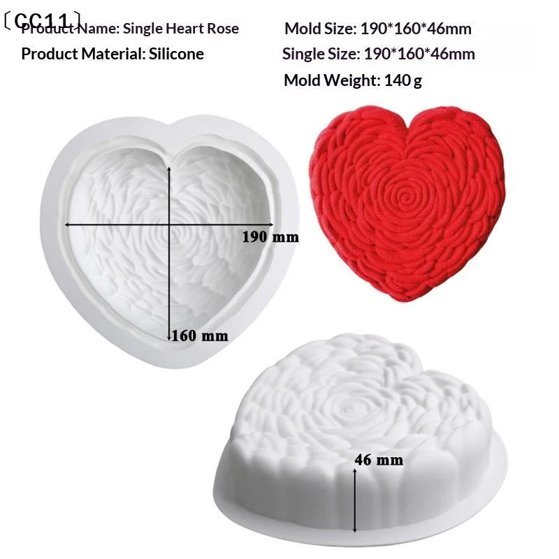 Rose Shape Silicone Cake Mold Mousse Pastry Valentine's Day Party Qme