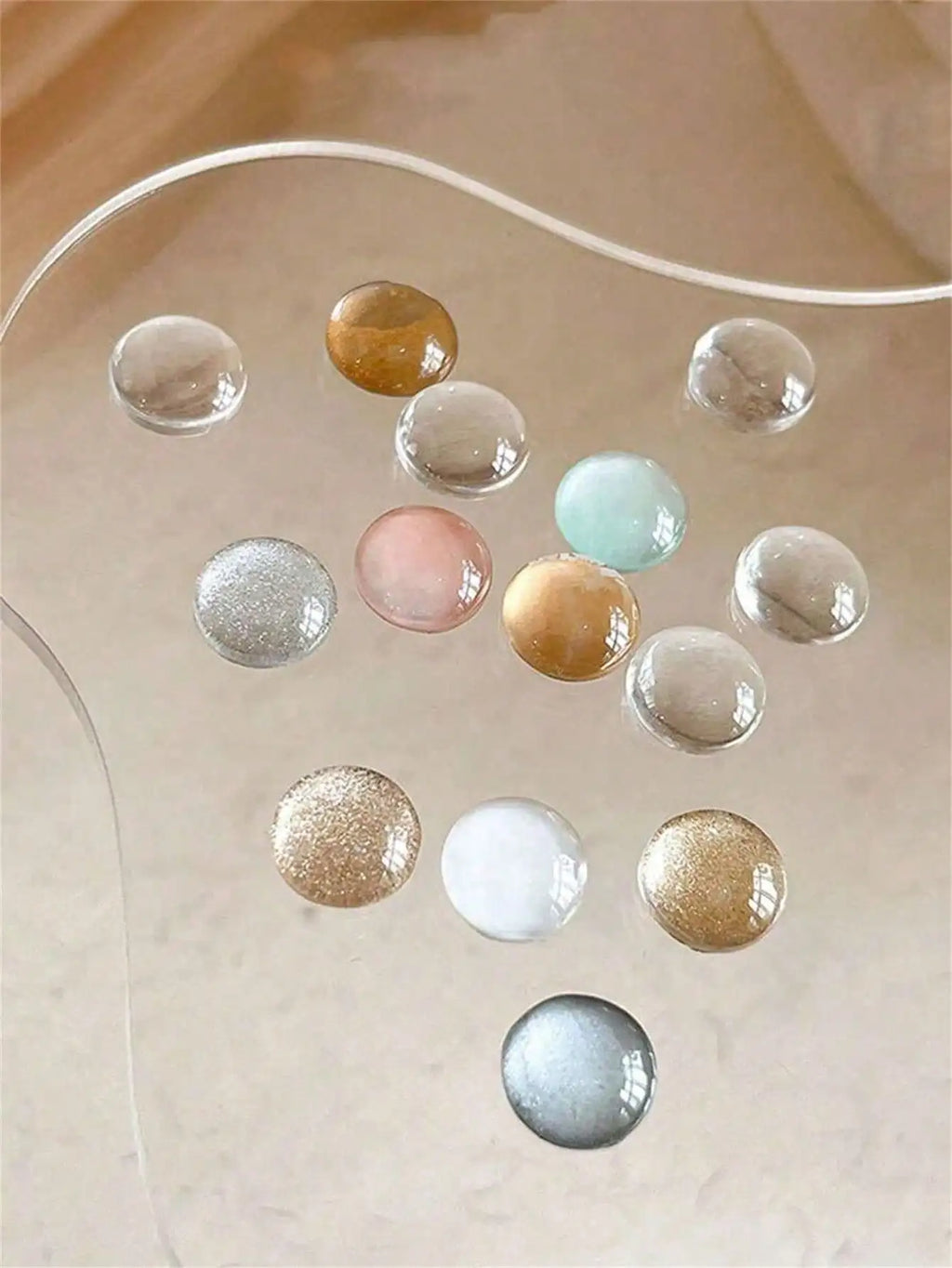 40 80 Mini Glass Nail Art Beads Chart Transparent 3D Round Polish Qme