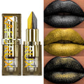 Two-tone Glitter Lipstick Non-stick Cup Matte Black&yellow Lip Eye Qme 110