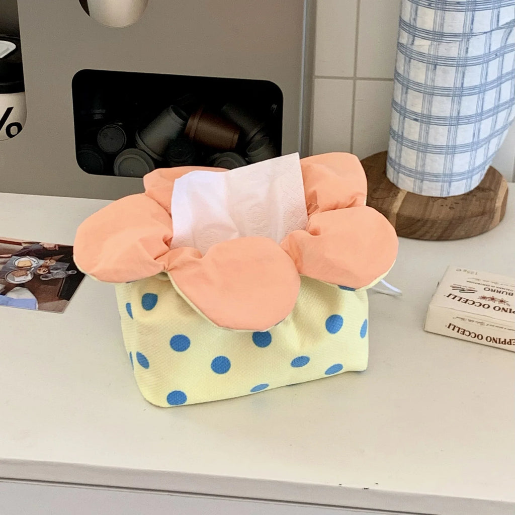 Elegant Creative Flower Shape Tissue Box Holder Stylish Desktop Qme 1Pc