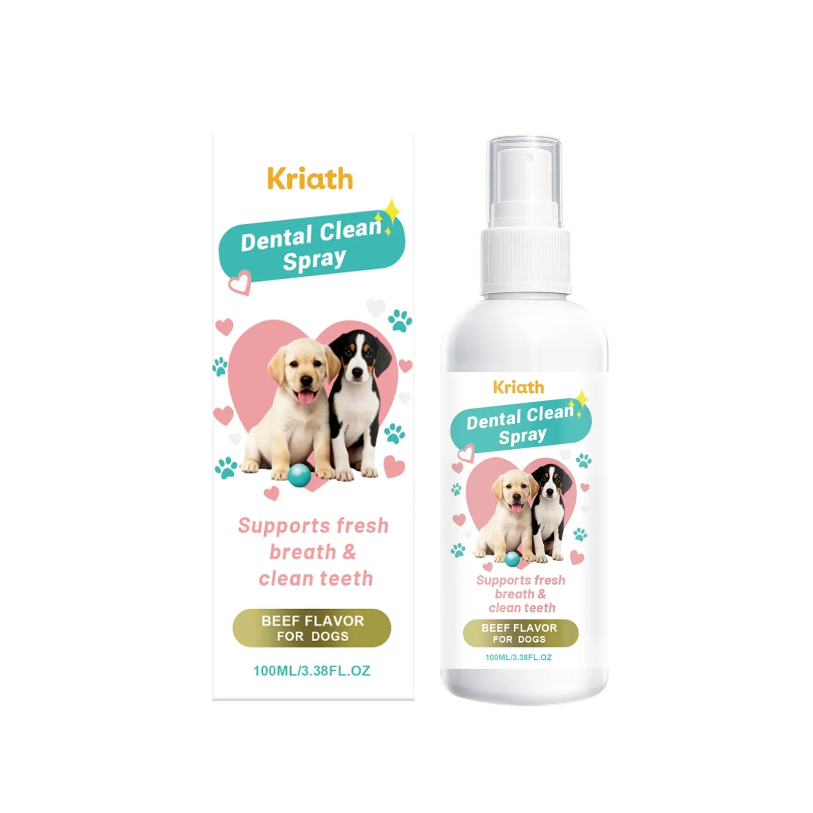 Pet Oral Care Spray Removing Dental Plaque Eliminating Odor Relieve Gum Discomfort Freshing Breath No‑brush Teeth Cleaning Spray Qme 100ml Boxed