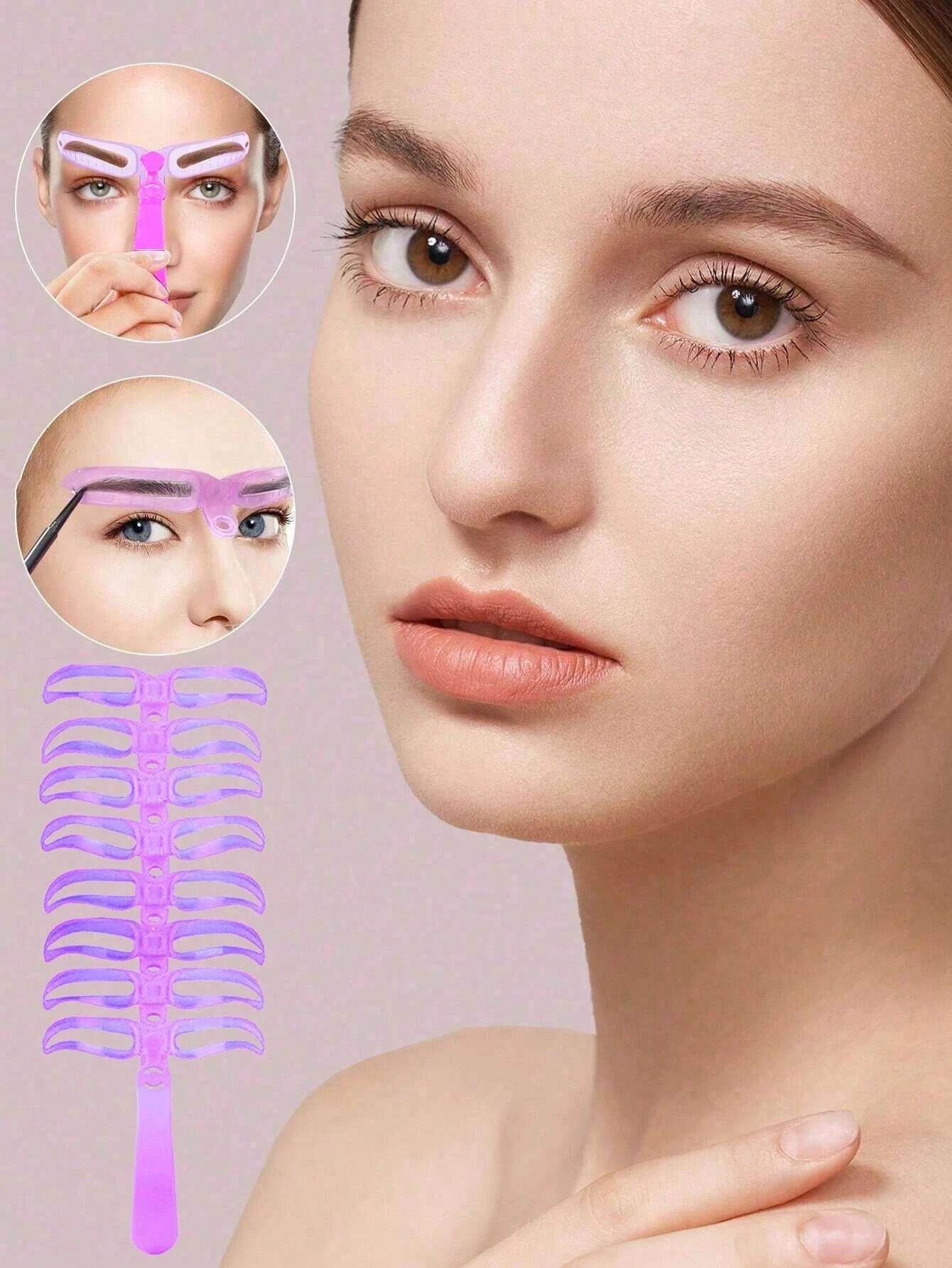 8-In-1 Reusable Eyebrow Template Tool Makeup Model Accessories Qme
