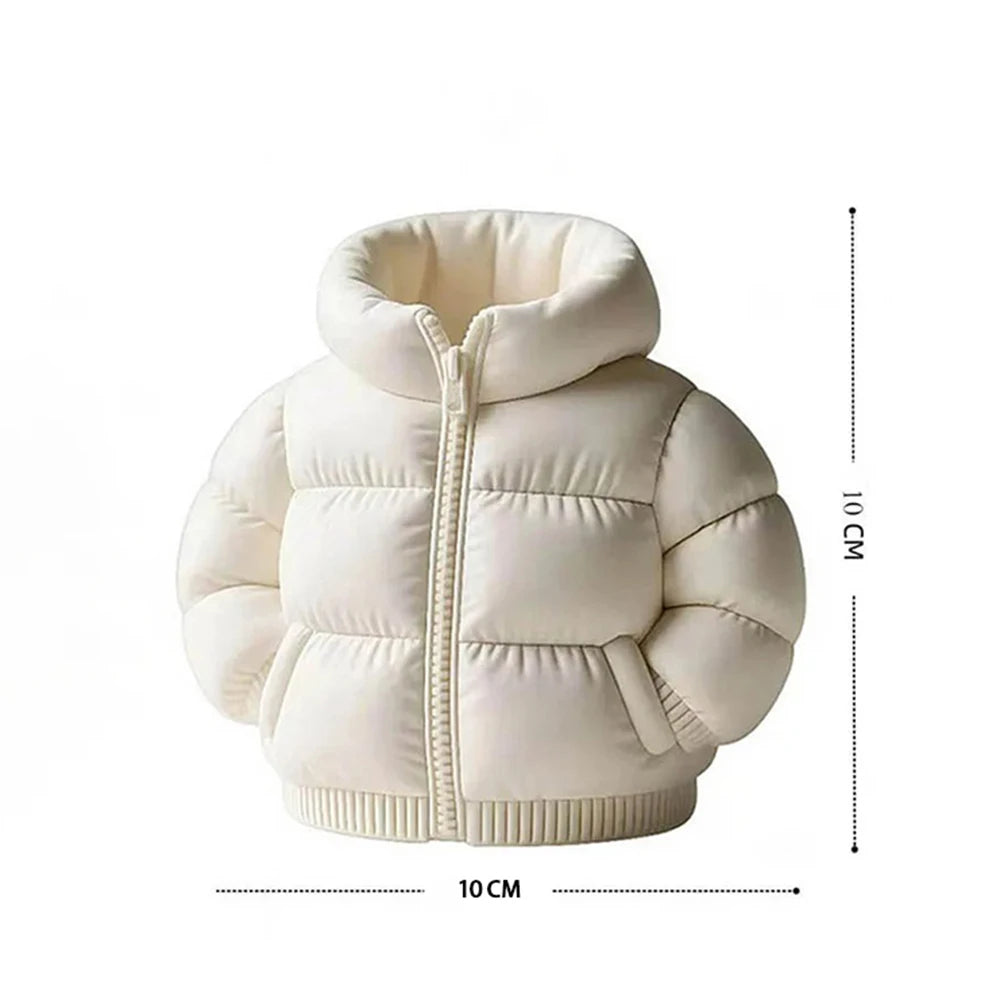 Down Jacket-Shaped Pen Holder Desktop Organizer for Stationery Makeup Brushes Home Office Shelf Decor, for Shool Gift Qme White 10x10CM