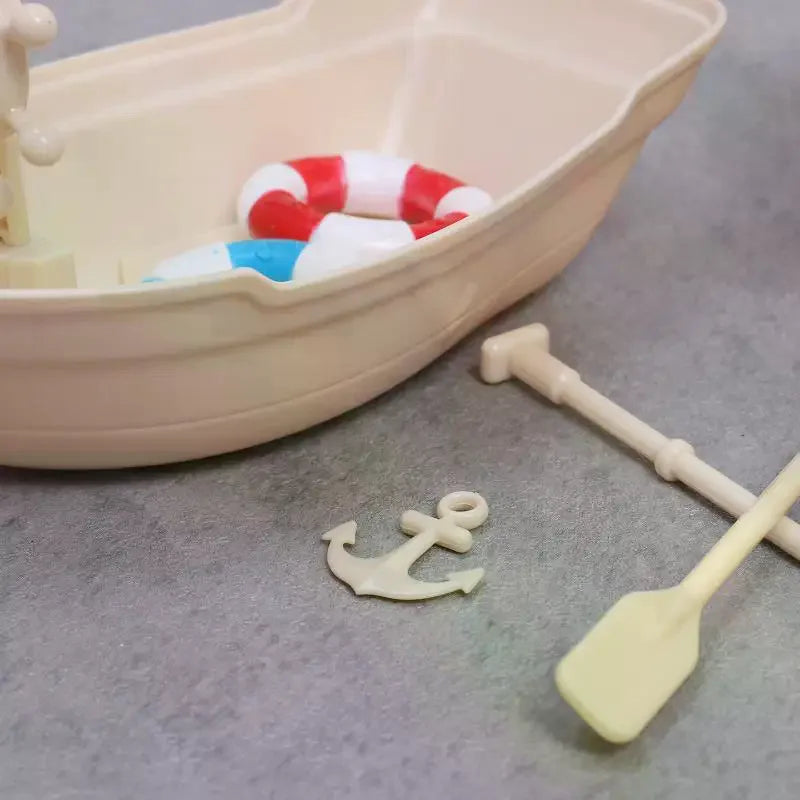 Mini Simulated Dollhouse Ornaments Miniature Fishing Boat Plastic Qme