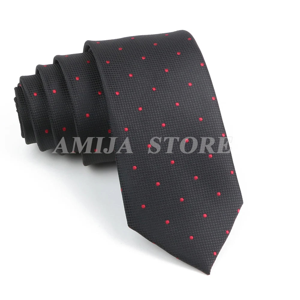 Tie Men Gravatas Wholesale Fashion Woven Luxury Necktie Dark Grey Dot