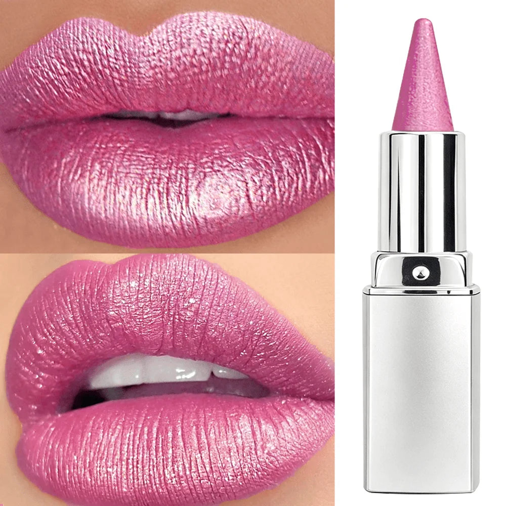 JUJU DREAM Sparkling Pink Lipstick High-shine Metallic Finish Smooth Qme