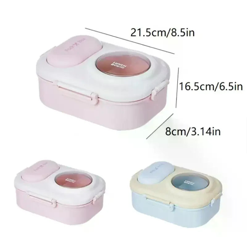 Cute Bento Box For Women & Teens Portable Macaron Style Lunch Container Ideal For Work Picnic Dating Simple Packing Food Storage Qme