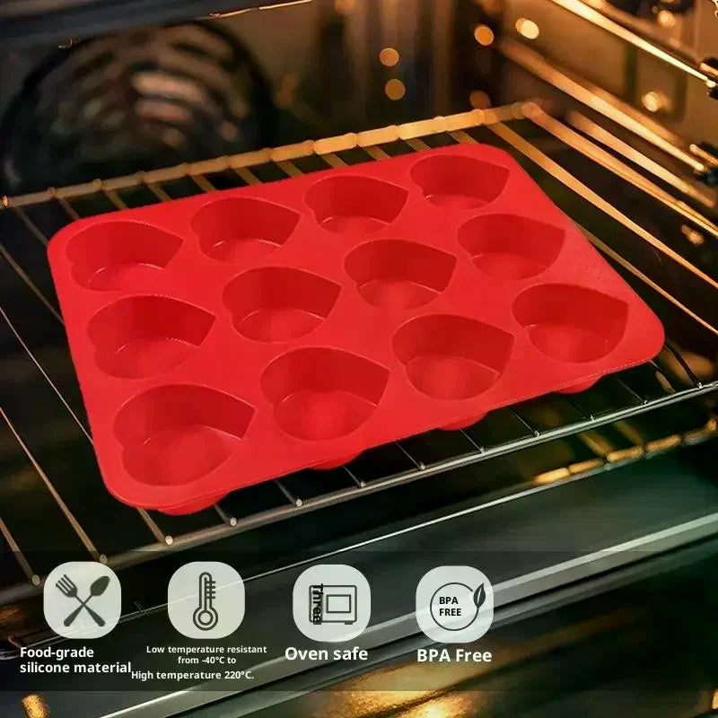 Heart Shaped Chocolate Silicone Baking Molds For French Dessert Mousse Pastry Fondant Candy Gummy Cake Decoration Bakeware Mold Qme