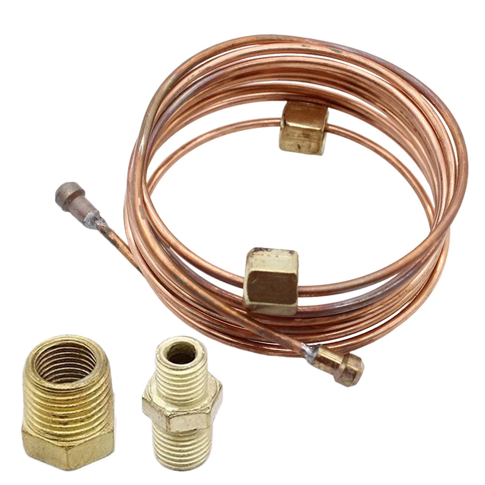 72 Inch Mechanical Oil Pressure Gauge Copper Tubing Installation Kit with Fittings Pressure Gauge Modification Accessories Qme Gold
