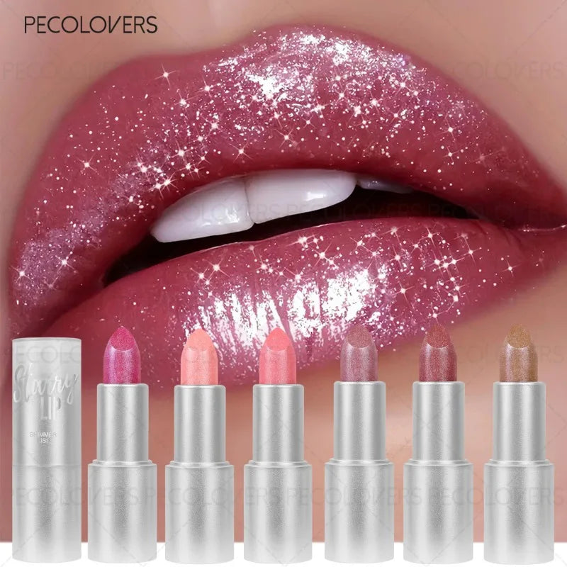 Glitter Lipstick Shiny Charming Lips Waterproof Sweatproof Suitable Qme