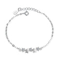 High Quality 925 Sterling Silver Color Bracelet Austrian Crystal Stars Charms Women Girls Bangles Jewelry Birthday Gifts Qme Default Title