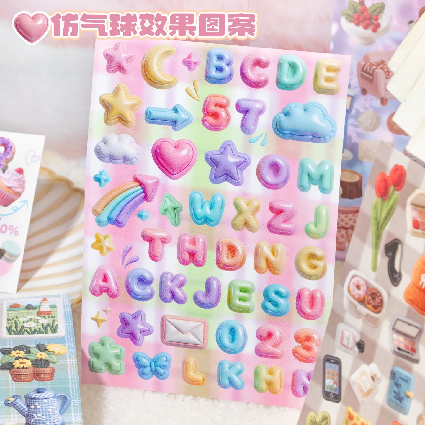 TIANZI 20/40 Sheets Kawaii Japanese Texture Pattern Die Cutting Sticker Book DIY Aesthetic Scrapbooking Stationery Decoration Qme