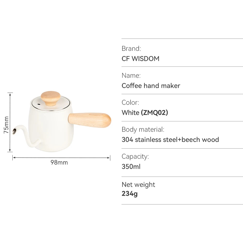 CF WISDOM Classic Vintage Stainless Steel Coffee Drip Pot Temperature Qme ZMQ02