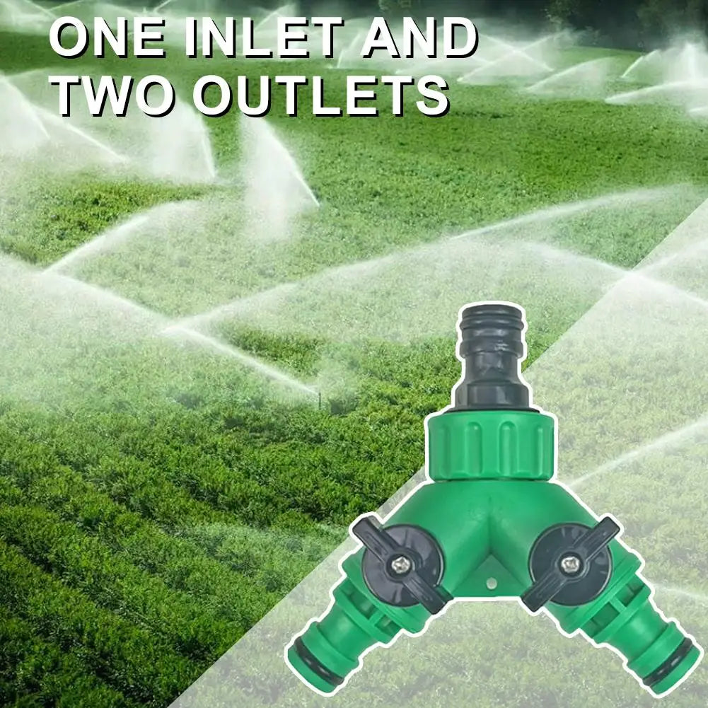 2 Way Garden Hose Splitter Garden Hose Connector with Faucet Watering Shut Off for Landscaping Flower Planting Irrigation Qme