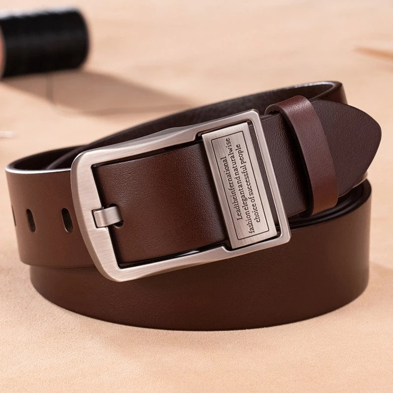 Men's Formal Belt, Men's Casual Belt 3.5 Cm Wide Qme Coffee 1pc