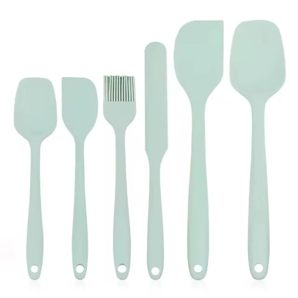 Silicone Spatula Food Grade Non Stick Heat Resistant Spatulas Turner Qme SKY BLUE