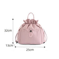 A High appearance drawstring lunch bag, student office worker insulated lunch box bag, hand-held large capacity lunch bag Qme Rose powder