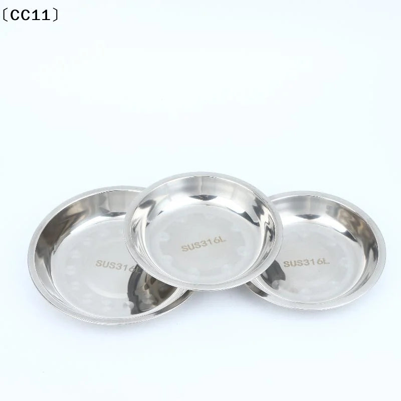 Thickened Stainless Steel Round Plates Polished Shallow Dinner Qme