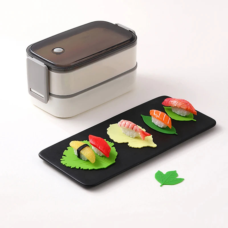 1Set Leaf Bento Dish Cup Lunch Separator Sushi Rice Ball Mat DIY Decor Accessories. Qme