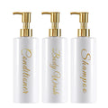 Press Type Soap Dispenser Portable Travel Dispenser Empty Bath Pump Bottle Hand Soap Dispenser Shampoo Bottles Refillable Qme white set 500ml