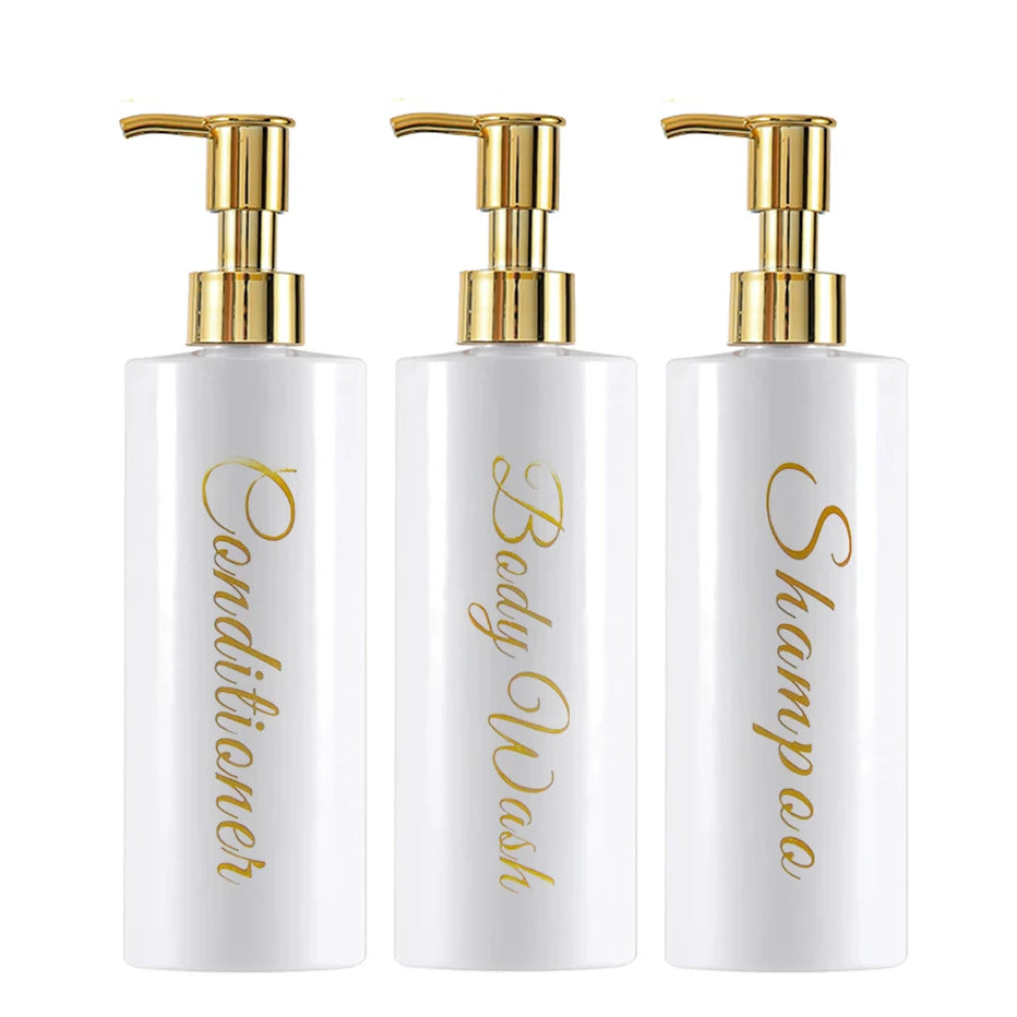 Press Type Soap Dispenser Portable Travel Dispenser Empty Bath Pump Bottle Hand Soap Dispenser Shampoo Bottles Refillable Qme white set 500ml