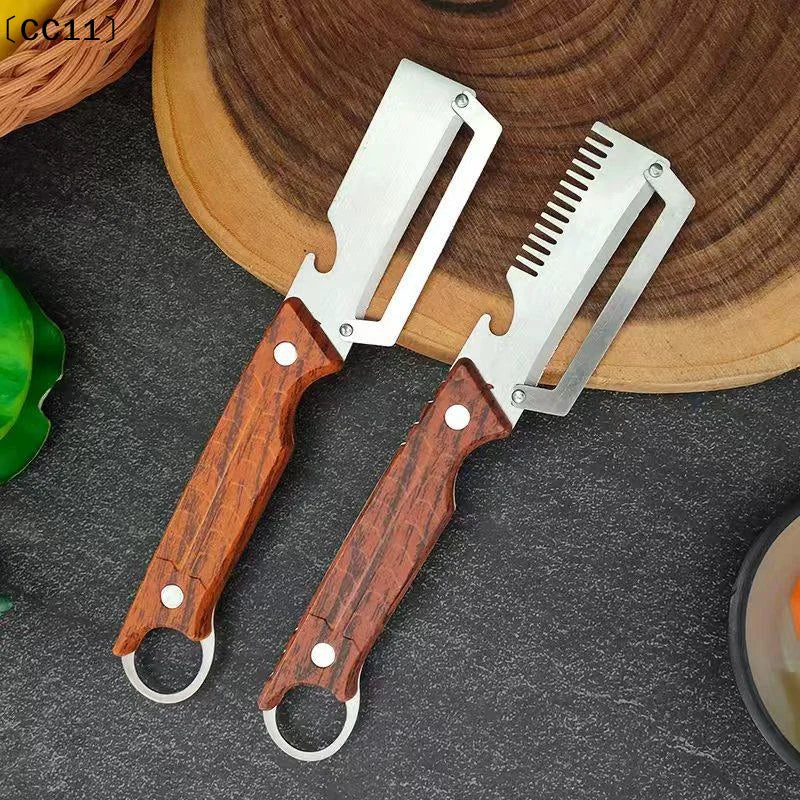 3-In-1 Stainless Steel Vegetable Peeler Bottle Opener Onion Slicer Qme