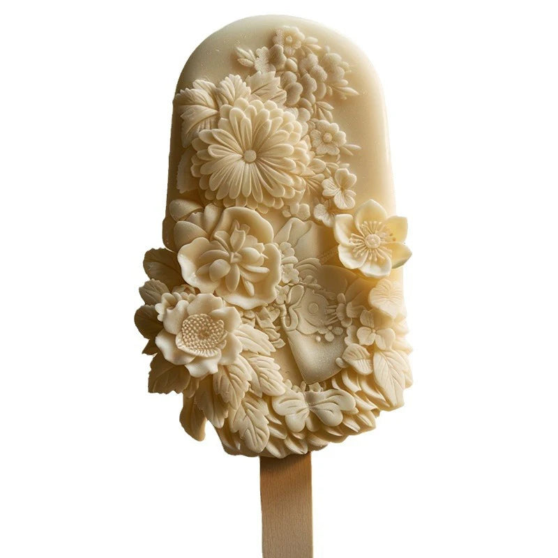 CC11Silicone Flower Popsicle Molds Stunning Floral Design Qme C