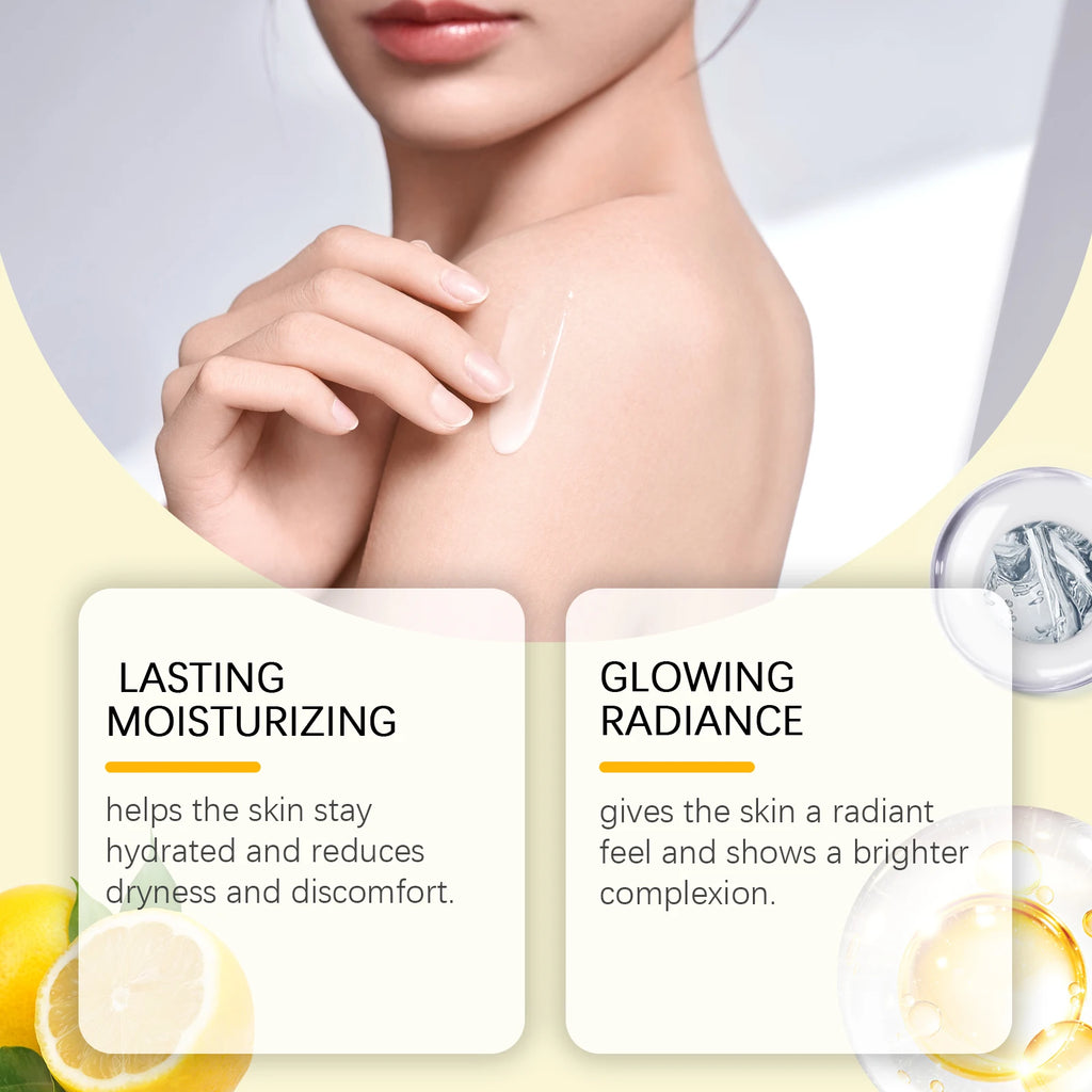Lemon Brightening Body Lotion Gently Moisturizes Dry Skin Even Skin Tone Whitening Nourishing Lightening Body Cream Qme