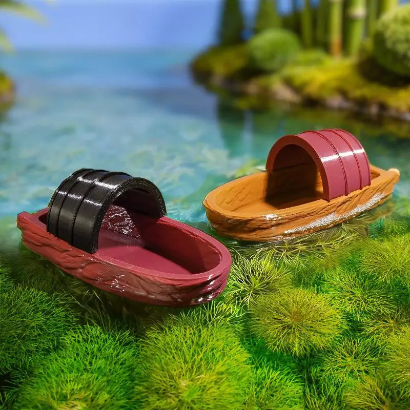 Mini Floating Boat Fisherman Realistic Micro Landscape Models Qme