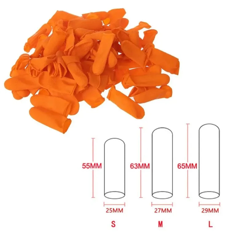 300PCS Disposable Protective Finger Cots Multi-Color Anti-Static Thickened Anti-Slip Dustproof Latex Finger Sleeves Qme