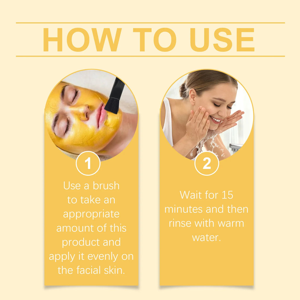Vitamin C Turmeric Mud Mask Exfoliating Facial Mask Improve Pore Deep Cleansing Nourishing Hydrating Glowing Skin Care Clay Mask Qme