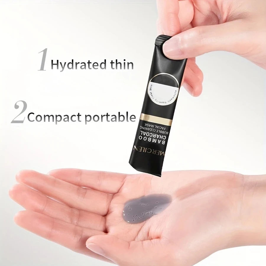 Bamboo Charcoal Bubble Cleaning Facial Mask Moist Delicate Deep Clean Qme