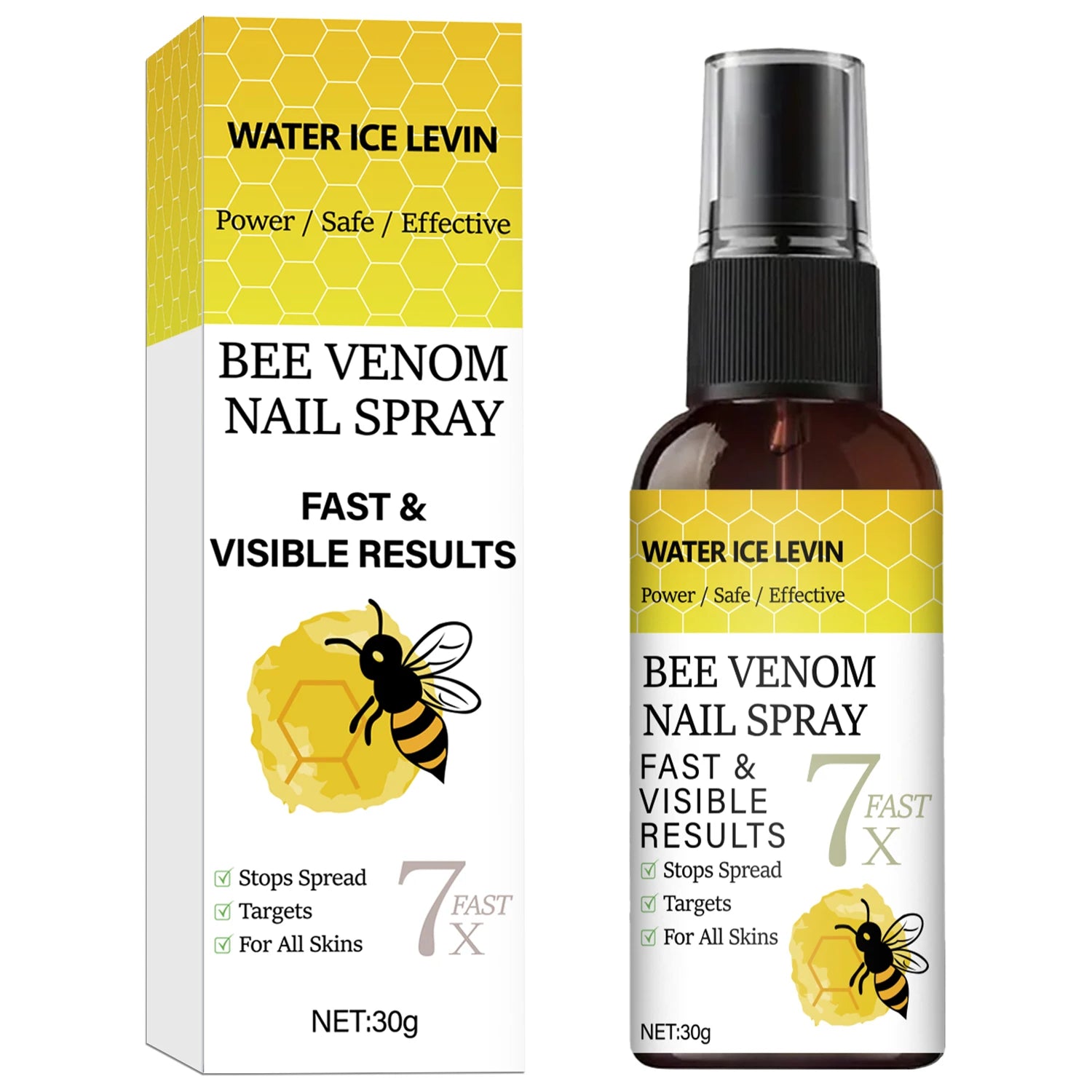 Bee Venom Nail Spray - Fast Visible Results, Stops Spread & Strengthens Nails with Hyaluronic Acid, Safe for All Skins Qme WHITE 30g