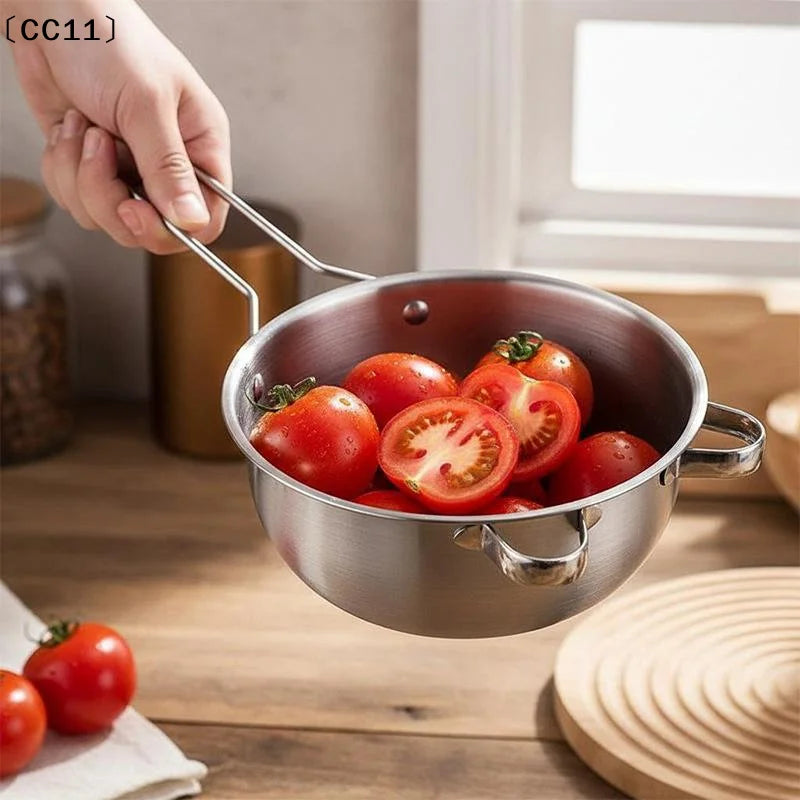 Long Handle Stainless Steel Juice Soya Milk Strainer Sieve Ultra Fine Qme