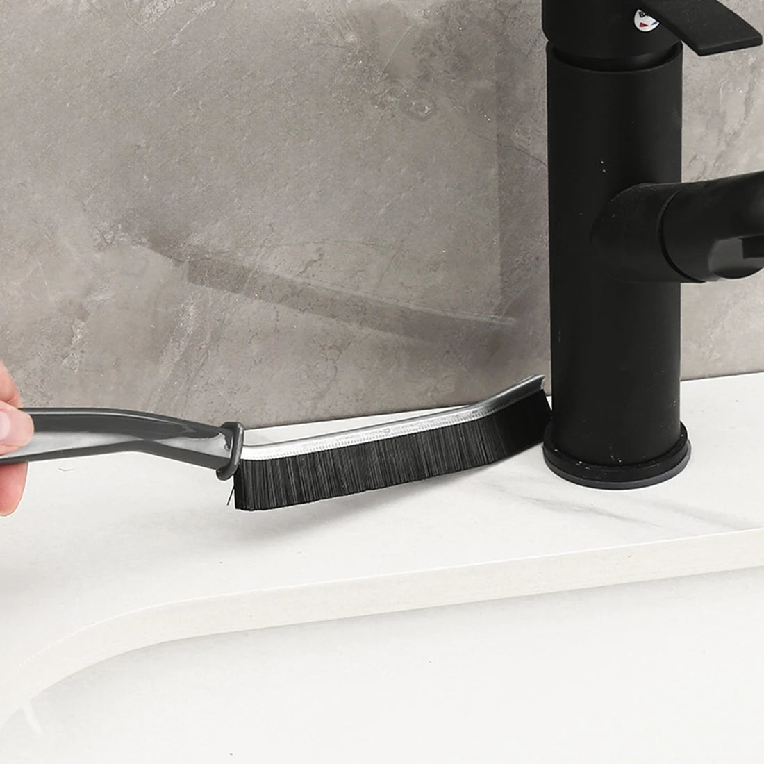 Household Gap Cleaning Brush Durable Grout Hard Bristle Long Handle Cleaner Brush for Tile Joints Dead Angle Shower Floor Lines Qme