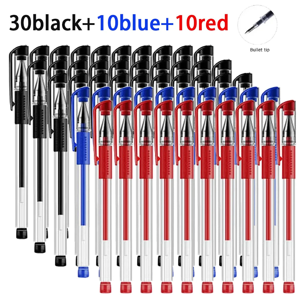 20-100Pcs Minimalist Gel Rollerball Pens Multi-purpose Smooth Writing Gel Pens Office Student Daily School Stationery Supplies Qme 30black 10blue 10red