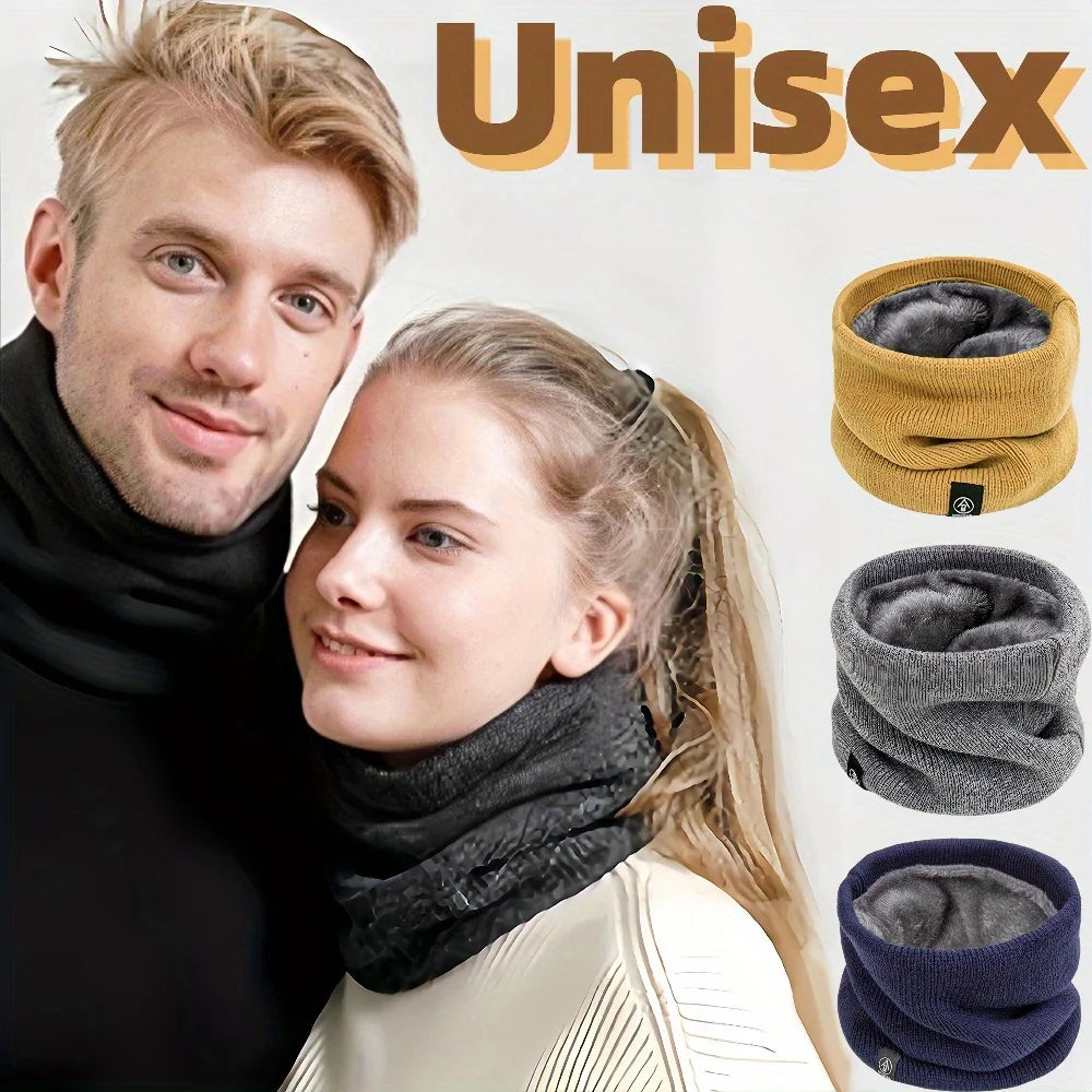 Multifunctional Thermal Knit Neck Tube Scarf Windproof Cold Proof Face Mask Neck Warmer For Ski Running Daily Wear Qme