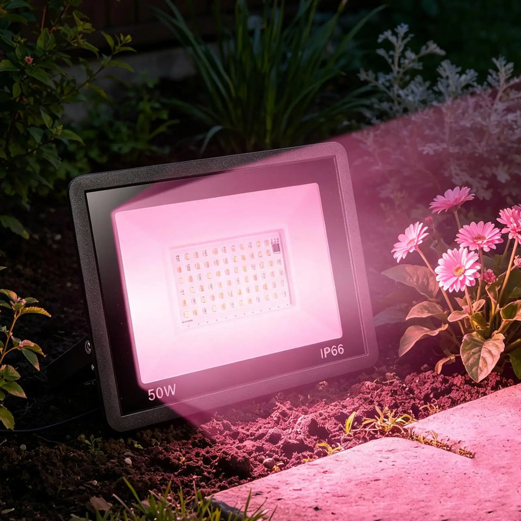 Exterior Flood Lights RGB Changing Patio Lighting Remote Control Qme