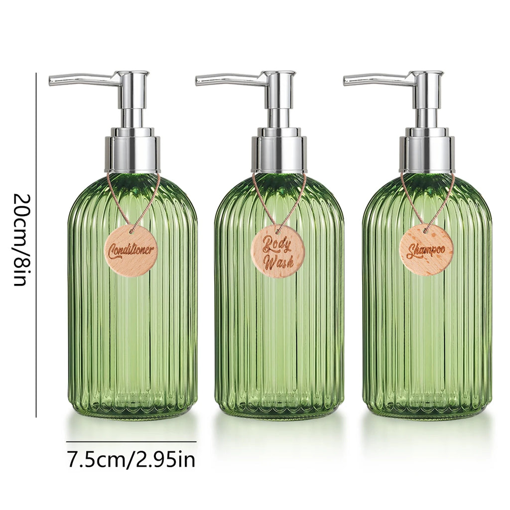 Shampoo Dispenser-Refillable Shampoo and Conditioner Bottles, Modern Shampoo Bottles for Shower Soap Empty Shampoo Bottles Qme