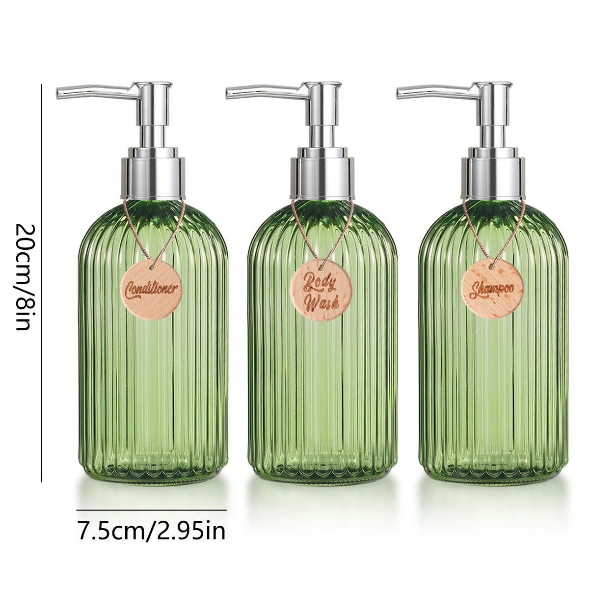 Shampoo Dispenser-Refillable Shampoo and Conditioner Bottles, Modern Shampoo Bottles for Shower Soap Empty Shampoo Bottles Qme