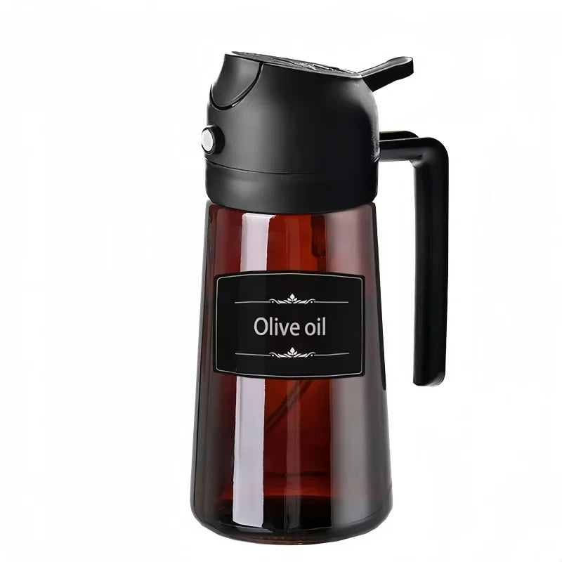 470ML/16oz Olive Oil Dispenser 2 in 1-spray and Pour Glass Oil Sprayer Used for Cooking Air Fryer Barbecue Baking Salad Qme 1pc black