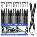 12Pcs Art Manga Outlining Pen Pigment Liner Micron Pen Black Marker for Artist Illustration,Sketching,Anime Technical Drawing Qme 12 Pcs