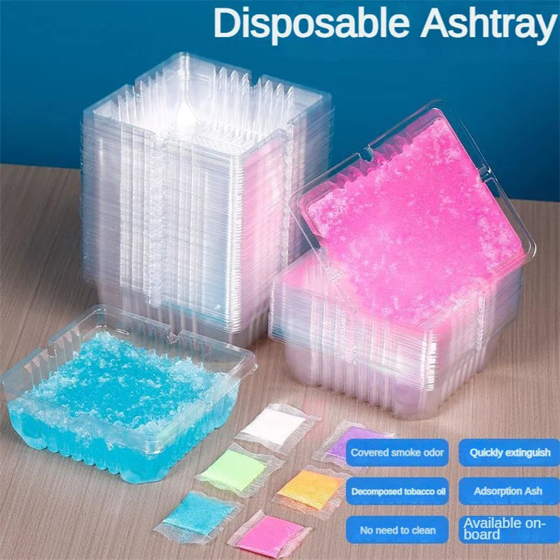 Disposable Ashtray Prevent Ash Remove Odor Water Soluble Film Smoke Qme