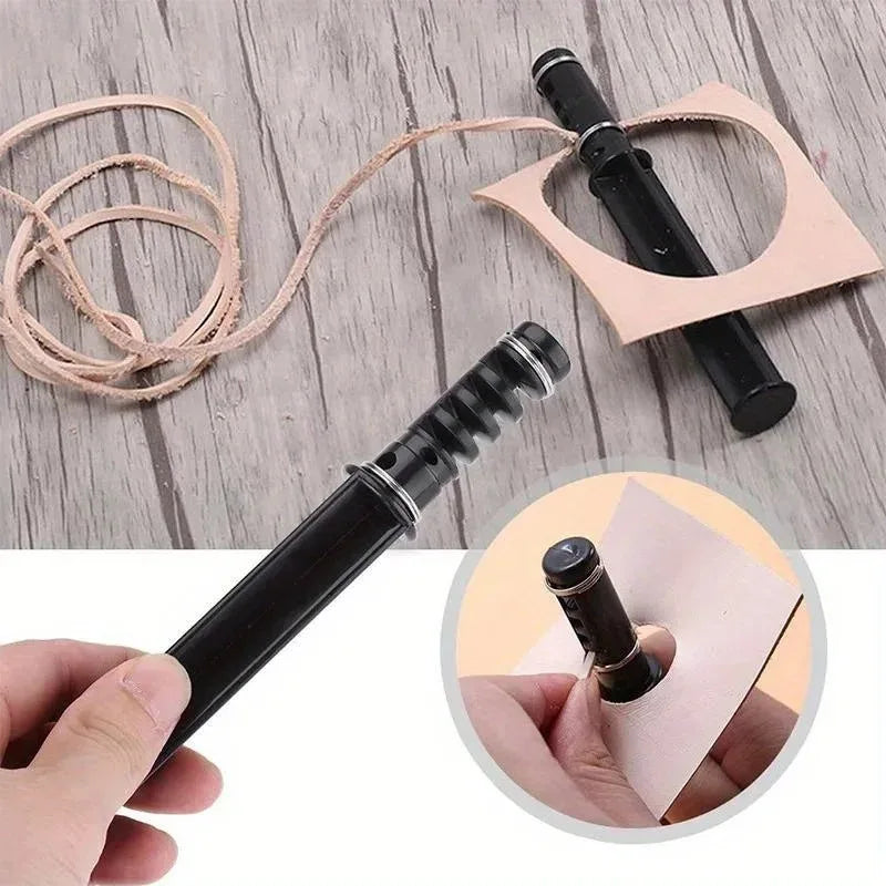 Rotary Leather Strap Cutter DIY Leather Craft Cutting Tool Adjustable Width Leather Strip Cutting Machine With Extra Blades Qme