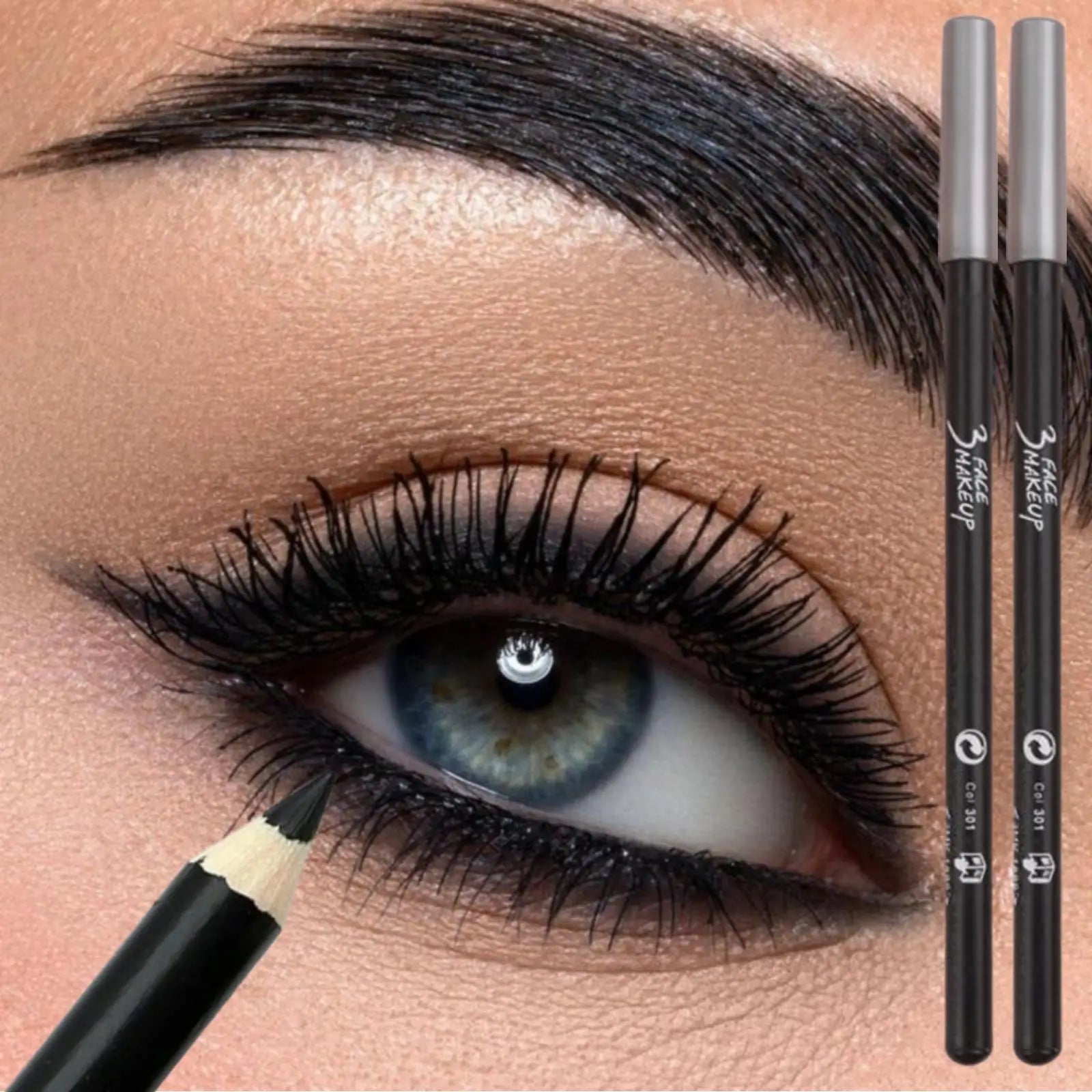 Long-lasting Black Eyeliner Brow Pencil Waterproof Easy Application Qme
