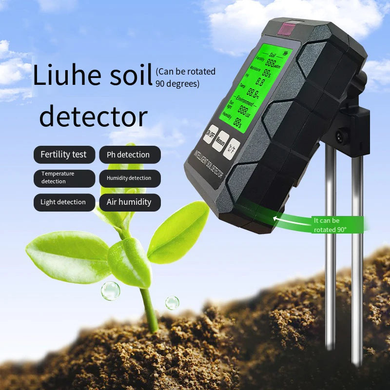 1 Soil Detector Tester Ph Temperature Humidity Sunlight Air Moisture Qme