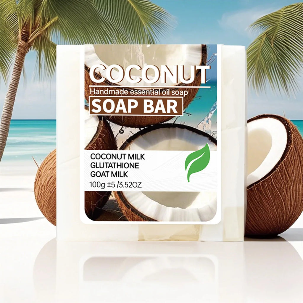 Coconut Milk Moisturizing Soap Glutathione Brightening Cleansing Goat Qme
