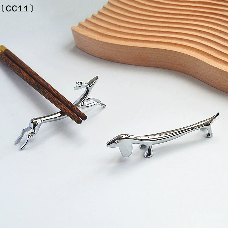 Metal Cutlery Rack Deer-shaped Chopstick Rest Zinc Alloy Tableware Qme